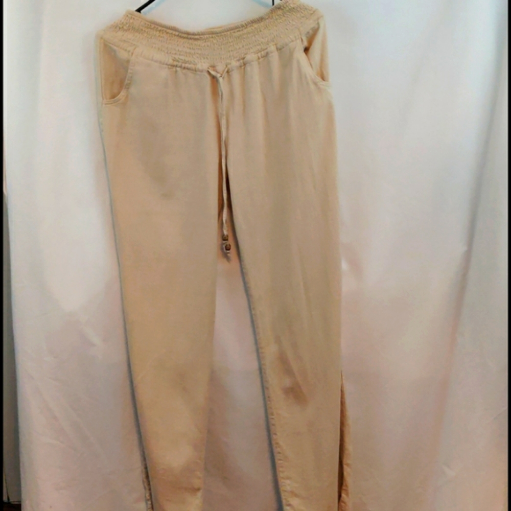 Via Jay Khaki Bohemian Drawstring Pants